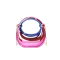 Sac bandoulière en acrylique avec dégradé rose et bleu et effet miroir métallique - Rose Dégradé