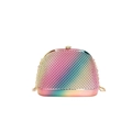 Chic rainbow gradient evening shell bag with acrylic rhinestone surface and gold chain - Colorful