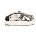 Silver liquid metal acrylic evening clutch bag with chain strap and mirror finish - Silver
