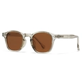 Gafas de sol polarizadas redondas retro con montura gris y lentes marrón oscuro - Montura Champagne Lente de Té
