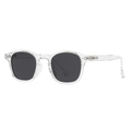 Gafas de sol polarizadas retro con montura transparente y cristales en gris oscuro - Montura transparente Lente gris negro