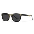 Classic polarized square sunglasses with olive acetate frames and metal rivet accents - C2 Olive Green Frame Grey Lens