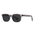 Lunettes de soleil polarisées rondes classiques avec monture gris foncé transparente - C6 Monture Grise Verres Gris Noir