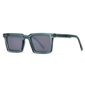 Gafas de sol polarizadas cuadradas modernas con montura azul oscuro y cristales grises - C3 Montura Verde Transparente Lentes Azules