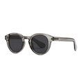 Classic round polarized sunglasses with translucent grey frames and silver dot details - Transparent Gray