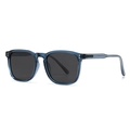 Gafas de sol polarizadas redondas con montura azul transparente y detalles de remaches - C4 Montura Azul Negro Gris