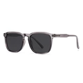 Classic polarized round sunglasses with translucent grey frames and dark lenses - C5 Gray Frame Black Gray
