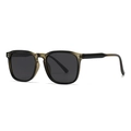 Classic polarized round sunglasses with gradient olive green frames and dark grey lenses - C6 Olive Green Frame Grey Lens