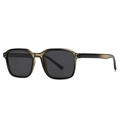 Classic polarized square sunglasses with translucent grey frames and dark lenses - C2 Olive Green Frame Grey Lens