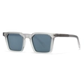 Retro square polarized sunglasses with translucent grey frame and matte finish - Gradient Grey Frame Light Grey Lens