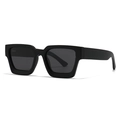 Modern retro square polarized sunglasses with thick black frames and dark grey lenses - Sand Black / Black Grey