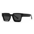 Classic modern retro black square polarized sunglasses with high-quality thick frames - Bright Black Grey