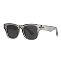 Classic unisex polarized sunglasses featuring a stylish transparent grey polygonal frame - Grey Frame Black Grey Lens