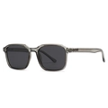 Square polarized sunglasses featuring translucent grey frames and dark grey lenses - C5 Gray Frame Black Gray