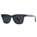 Classic blue translucent rectangular polarized sunglasses with metal arrow rivets for unisex - C4 Blue Frame Black Gray