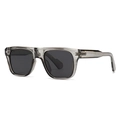 Square polarized sunglasses in transparent grey frame with sleek dark grey lenses - Grey Frame Black Grey Lens