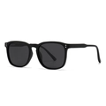 Gafas de sol polarizadas negro mate con lentes grises y remaches de plata clásicas - Montura Negro Arena Lentes Grises