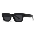 Gafas de sol cuadradas polarizadas clásicas con montura negra brillante - C1 Montura Negro Brillante Lentes Grises