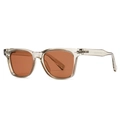 Champagne grey polarized sunglasses with brown lenses and a durable polygon frame - C2 Champagne Tea