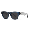Translucent blue-grey square frame polarized sunglasses with dark grey lenses - Blue Frame Grey Lens