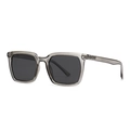 Modern square polarized sunglasses with translucent grey frame and dark grey lenses - Grey Frame Black Grey Lens