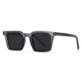 Geometric square polarized sunglasses in translucent dark grey frame with black lenses - Light Grey Frame Black Grey Lens