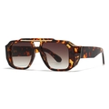 Moderne Sonnenbrille mit Tortoise-Muster, braunem Farbverlauf und Doppelsteg-Design - Hawksbill Rahmen Verlaufstee-Linse (C7)