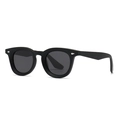 Gafas de sol redondas polarizadas con montura negra mate y remaches plateados - Montura Negro Arena Lentes Grises