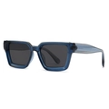 Polarized square sunglasses with translucent blue frame and dark grey lenses for unisex - Blue Frame Gray Lens