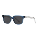 Classic blue translucent square polarized sunglasses with dark grey lenses for unisex style - Blue Frame Grey Lens