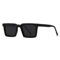Gafas de sol polarizadas cuadradas negro mate con patillas anchas para hombre y mujer - C2 Montura Negro Mate Lentes Negro Gris
