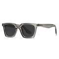 Classic square polarized sunglasses with translucent grey frames and dark grey lenses - Transparent Grey Frame Grey Lens