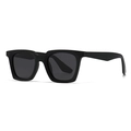 Classic unisex polarized sunglasses featuring matte black square frames and dark lenses - Matte Black Frame Grey Lens