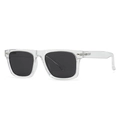 Classic square polarized sunglasses with transparent frames and dark lenses for men and women - Transparent Black Gray