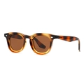 Gafas de sol polarizadas redondas clásicas en ámbar carey con lentes marrones y remaches - Montura de Carey Lentes Té