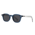 Retro ronde gepolariseerde zonnebril met blauw montuur en donkergrijze glazen - Blauw