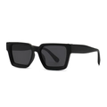 Classic square black polarized sunglasses with matte frame and dark grey lenses for unisex - Matte Black Black Grey Lens
