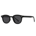 Lunettes de soleil polarisées rondes classiques avec monture noire mate et rivets - C5 Noir Mat Gris
