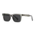 Polarized square sunglasses in transparent smoke grey frame with dark grey lenses - Transparent Grey Frame Black Grey Lens