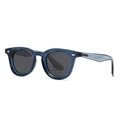 Classic C3 deep blue transparent round frame sunglasses with dark grey polarized lenses - C5 Blue Transparent Frame Grey Lens