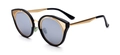 Polarisierte TR-Sonnenbrille mit schwarzem Rundrahmen und goldenen Metalldetails - Schwarzer Rahmen Silberne Verspiegelte Gläser
