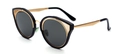 Klassische polarisierte Sonnenbrille in Schwarz und Gold mit Metalldetails - Schwarzer Rahmen Schwarz Graue Gläser