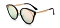 Klassische polarisierte Cat-Eye-Sonnenbrille in Schwarz und Gold mit hohler Metallverzierung - Schwarzer Rahmen Rosa Gläser