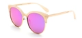Damen Cat-Eye-Sonnenbrille mit transparentem rosa Harz und goldenem Metallrahmen - Transparenter Rosa Rahmen Prinzessin Rosa (C2)