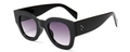 Klassische Oversized-Sonnenbrille mit schwarzem Rahmen, lila Verlaufsgläsern und Metallnieten - C1 Schwarz