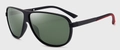 Men's square polarized TR sunglasses with matte black frames and dark green lenses - C3 Black Frame Dark Green Lens