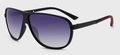 Classic square TR polarized pilot sunglasses with purple gradient lenses and red accents - C2 Black Frame Purple Gradient Lens