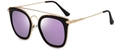 Moderne polarisierte Sonnenbrille mit lila verspiegelten Gläsern und schwarzem Rahmen - Schwarz Gold Rahmen Lila Gläser