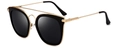 Polarisierte Cat-Eye Sonnenbrille mit goldenem Rahmen und schwarzen Gläsern im Trendstil - Schwarz Gold Rahmen Schwarz Grau Gläser