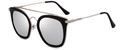 Polarisierte Sonnenbrille mit schwarzem Rahmen und silber verspiegelten Gläsern im Cat-Eye-Stil - Schwarz Silber Rahmen Silberne Spiegelgläser